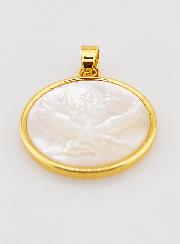 Pendentif Colombe de la Paix & Nacre Véritable - 19mm