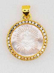 Médaille Dorée en Nacre Ex-Voto 22mm