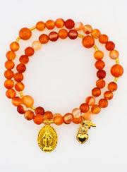 Bracelet Chapelet en Cornaline 6mm - Miraculeuse