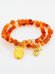 Bracelet Chapelet en Cornaline 6mm - Miraculeuse
