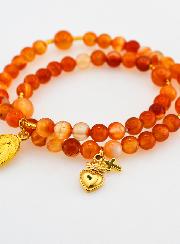 Bracelet Chapelet en Cornaline 6mm - Miraculeuse