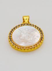 Pendentif en Nacre Saint Michel - 22mm