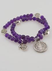 Bracelet Chapelet en Améthyste 6mm - St Benoît