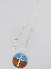 Collier Religieux en Argent - Médaille Bois Résine & Croix au Lys
