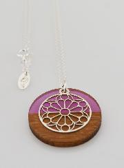 Collier Religieux en Argent - Pendentif Bois Résine & Vitrail