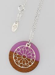 Collier Religieux en Argent - Pendentif Bois Résine & Vitrail