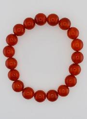 Bracelet en Pierre Naturelle d'Agate Rouge - 10mm