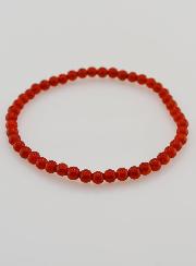 Bracelet en Pierre Naturelle d'Agate Rouge - 4mm