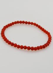 Bracelet en Pierre Naturelle d'Agate Rouge - 4mm