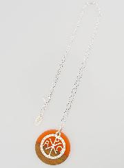 Collier en Argent - Pendentif Bois Résine & Alpha Oméga