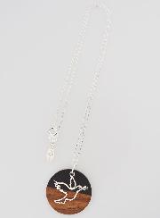 Collier en Argent - Pendentif Bois Résine & Colombe de la Paix