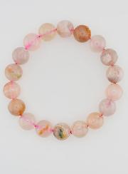 Bracelet en Pierre Naturelle d'Agate Fleur de Cerisier - 10mm