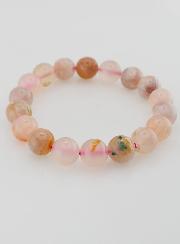 Bracelet en Pierre Naturelle d'Agate Fleur de Cerisier - 10mm