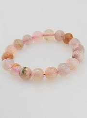 Bracelet en Pierre Naturelle d'Agate Fleur de Cerisier - 10mm