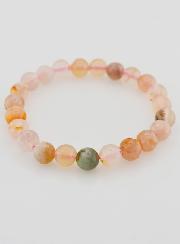 Bracelet en Pierre Naturelle d'Agate Fleur de Cerisier - 8mm