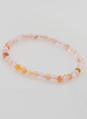 Bracelet en Pierre Naturelle d'Agate Fleur de Cerisier - 4mm