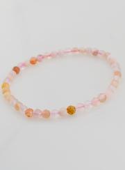 Bracelet en Pierre Naturelle d'Agate Fleur de Cerisier - 4mm