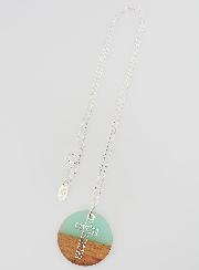 Collier en Argent - Pendentif Bois Résine & Croix