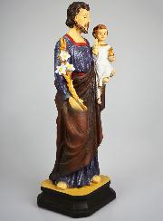 Statue Religieuse Saint Joseph à l'Enfant et au Lys - 40cm