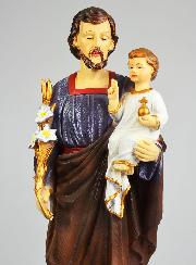 Statue Religieuse Saint Joseph à l'Enfant et au Lys - 40cm