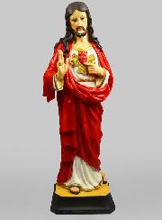 Grande Statue du Sacré Coeur de Jésus - 80cm