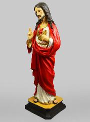 Grande Statue du Sacré Coeur de Jésus - 80cm