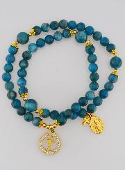 Chapelet en Pierres d'Apatite 6mm & Miraculeuse