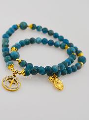 Chapelet en Pierres d'Apatite 6mm & Miraculeuse