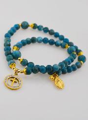 Bracelet Chapelet en Apatite 6mm & Miraculeuse