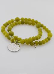Bracelet Chapelet en Pierre de Jade Vert - Notre Père