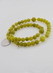 Bracelet Chapelet en Pierre de Jade Vert - Notre Père