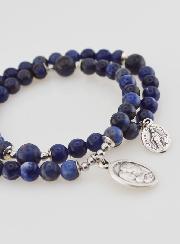 Bracelet Chapelet en Sodalite - St Joseph & Miraculeuse
