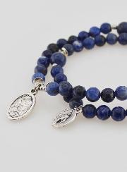 Bracelet Chapelet en Sodalite - St Joseph & Miraculeuse
