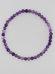 Bracelet en Pierre Naturelle d'Améthyste Rubanée - 4mm