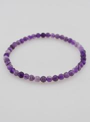 Bracelet en Pierre Naturelle d'Améthyste Rubanée - 4mm