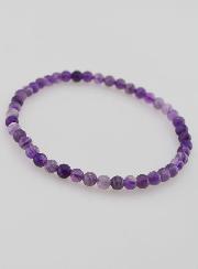 Bracelet en Pierre Naturelle d'Améthyste Rubanée - 4mm