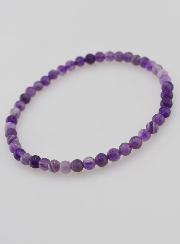 Bracelet en Pierre Naturelle d'Améthyste Rubanée - 4mm