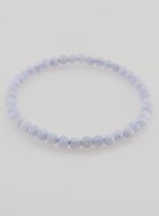 Bracelet en Pierre de Calcédoine Bleue Rubanée - 4mm