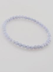 Bracelet en Pierre de Calcédoine Bleue Rubanée - 4mm
