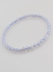 Bracelet en Pierre de Calcédoine Bleue Rubanée - 4mm