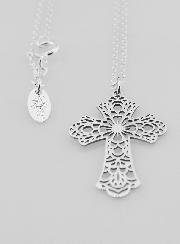 Collier Religieux & Croix Vitrail - Argent 925/1000