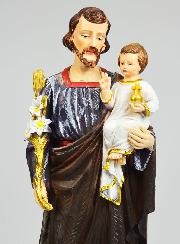 Statue Religieuse de Saint Joseph au Lys - 30cm