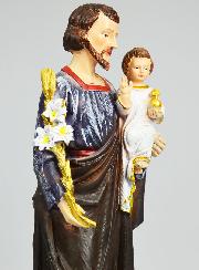 Statue Religieuse de Saint Joseph au Lys - 30cm
