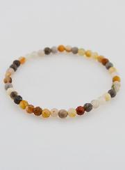 Bracelet en Pierre d'Agate Plume - 4mm
