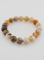 Bracelet en Pierre d'Agate Plume - 10mm