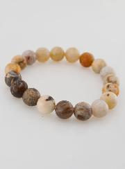 Bracelet en Pierre d'Agate Plume - 10mm