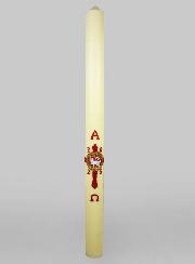 Grand Cierge Pascal Croix Agneau & Blason - 1m10