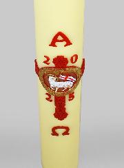 Grand Cierge Pascal Croix Agneau & Blason - 90cm