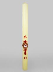 Cierge Pascal Croix Agneau & Blason - 88cm