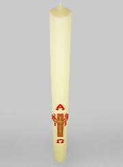 Cierge Pascal Croix Relief Dorée - 88cm